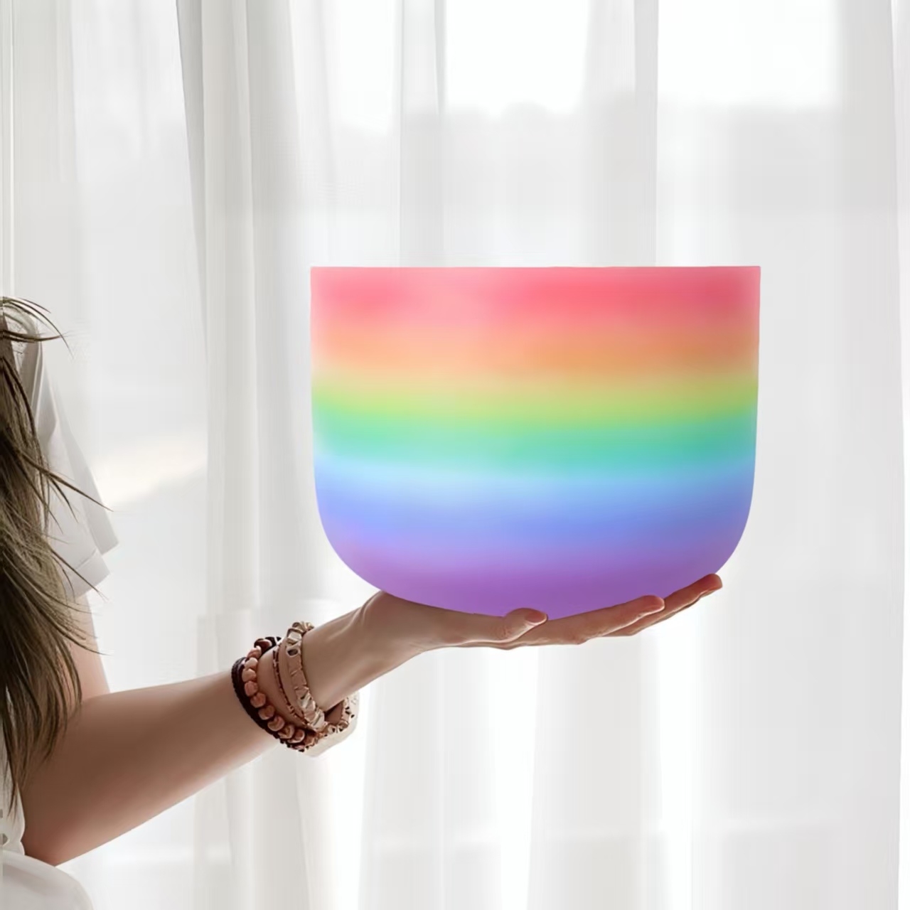 Musical Instrument Kit - Hye-eun 10-calowa Kryształowa Miska Dźwiękowa Rainbow